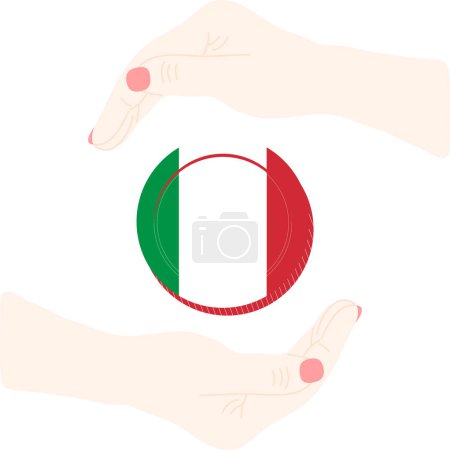 Téléchargez les illustrations : Italie Drapeau dessiné à la main, EUR dessiné à la main - en licence libre de droit