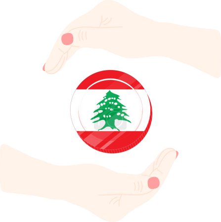 Ilustración de Bandera de Lebanese dibujada a mano, Libra libanesa dibujada a mano - Imagen libre de derechos