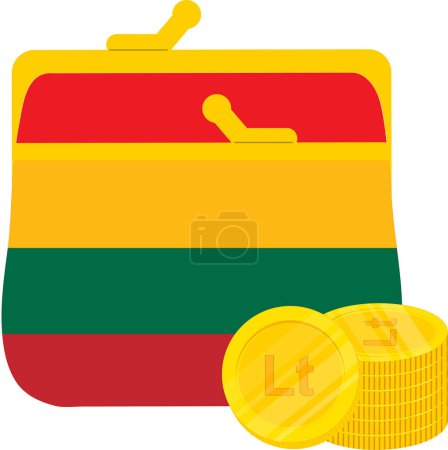 Ilustración de Bolsa de dinero con bandera - Imagen libre de derechos