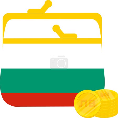 Illustration for Bulgarian Flag hand drawn,Bulgarian lev hand drawn,Euro hand drawn - Royalty Free Image