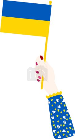 Illustration for Hand with national flag of ukraine - Royalty Free Image