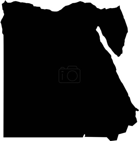Ilustración de África Egipto mapa mapa mapa vectorial. Estilo minimalismo dibujado a mano. - Imagen libre de derechos