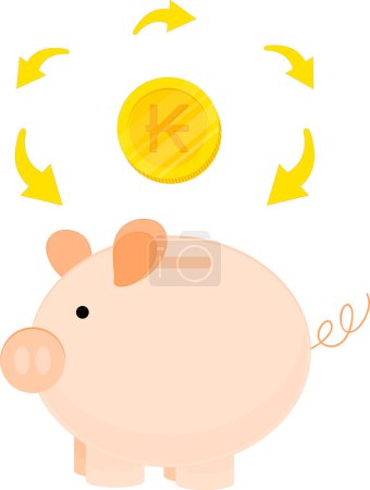 Téléchargez les illustrations : Icône cochon et dollar. illustration vectorielle. - en licence libre de droit