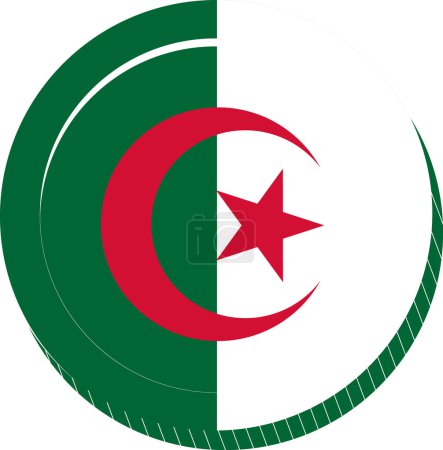 Ilustración de Argelia Bandera dibujada a mano, Dinar argelino dibujado a mano - Imagen libre de derechos
