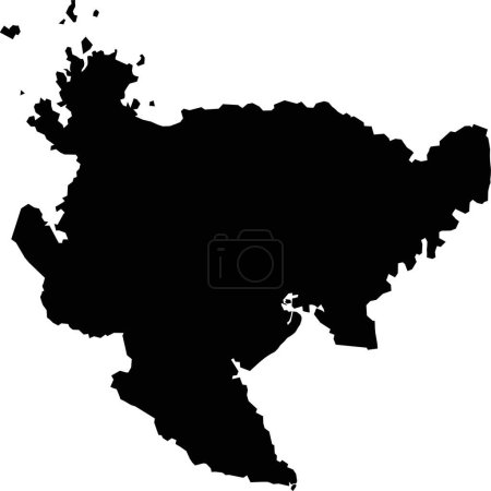 Illustration for Black map of ecuador on white background - Royalty Free Image
