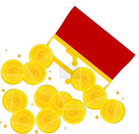 Ilustración de Monedas de oro y bandera de la república del congo - Imagen libre de derechos