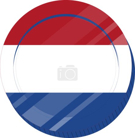 Ilustración de Bandera de los Países Bajos en el icono del botón redondo - Imagen libre de derechos