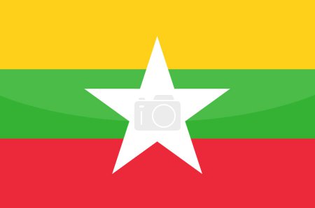 Téléchargez les illustrations : Myanmar Drapeau dessiné à la main, myanma kyat dessiné à la main - en licence libre de droit