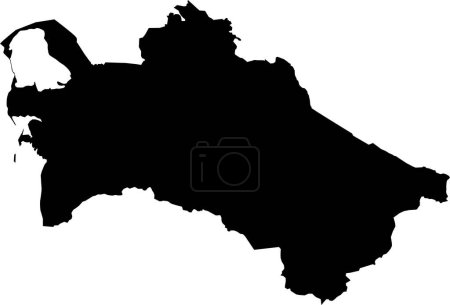 Ilustración de Asia Turkmenistán mapa vectorial. Estilo minimalista dibujado a mano. - Imagen libre de derechos