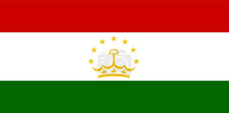 Illustration for Tajikistan national flag icon - Royalty Free Image