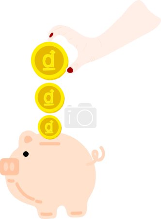 Illustration for Vector illustration of a coin with a dollar sign - Royalty Free Image