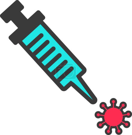 Téléchargez les illustrations : Virus plat icône vecteur dessiné à la main - en licence libre de droit