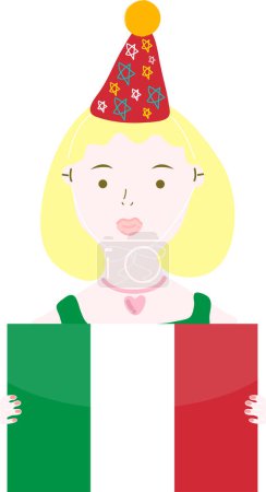 Ilustración de Mujer con bandera italiana - Imagen libre de derechos