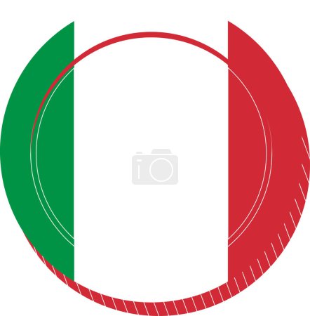 Ilustración de Italia Bandera dibujada a mano, EUR dibujada a mano - Imagen libre de derechos