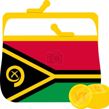 Illustration for Vanuatu Flag hand drawn,Vanuatu Vatu hand drawn - Royalty Free Image