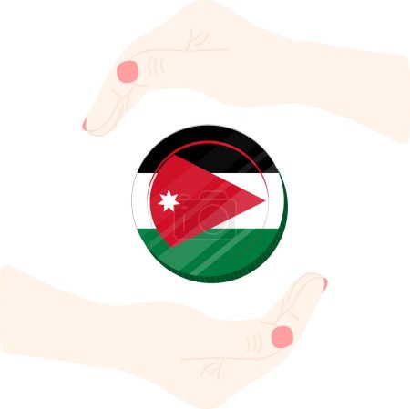 Téléchargez les illustrations : Drapeau jordanien dessiné à la main, Dinar jordanien dessiné à la main - en licence libre de droit