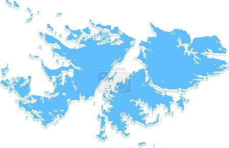 Illustration for Falkland Islands (Islas Malvinas) vector map.Hand drawn minimalism style. - Royalty Free Image