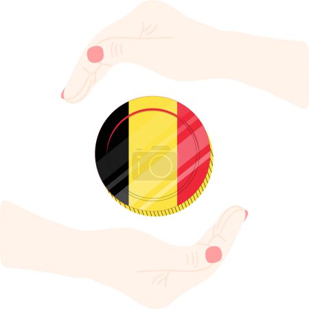 Ilustración de Bélgica vector bandera dibujada a mano, EUR - Imagen libre de derechos