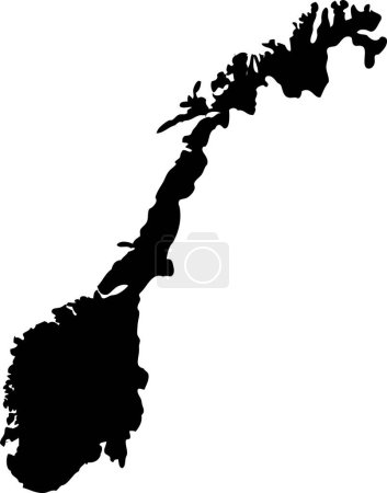 Illustration for Europe Nordic Norway map vector map.Hand drawn minimalism style. - Royalty Free Image