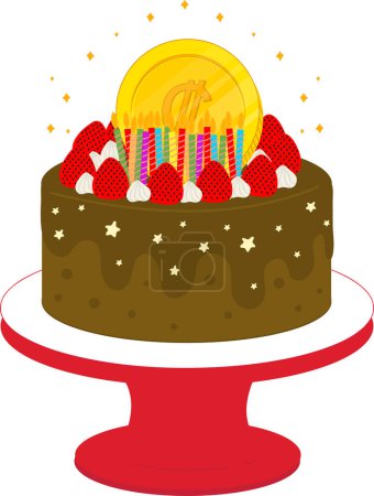 Téléchargez les illustrations : Gâteau aux baies rouges - en licence libre de droit