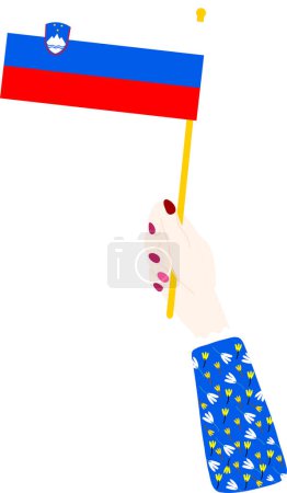 Illustration for Russian flag and woman - Royalty Free Image