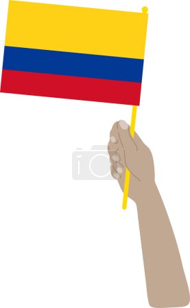 Téléchargez les illustrations : Main tenant drapeau de venezuela, illustration vectorielle - en licence libre de droit