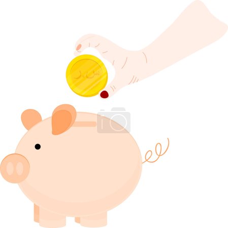 Illustration for Hand holding piggy bank - Royalty Free Image