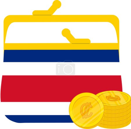 Ilustración de Bandera de Costa Rica dibujada a mano, Colon de Costa Rica dibujado a mano - Imagen libre de derechos