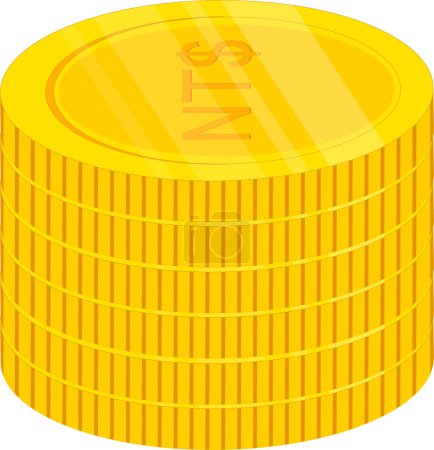 Ilustración de Moneda de oro con un signo de dólar - Imagen libre de derechos