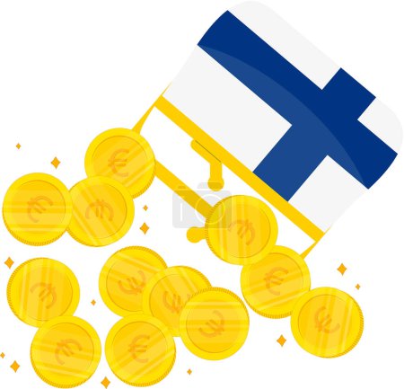 Téléchargez les illustrations : Icône drapeau finland, illustration vectorielle - en licence libre de droit