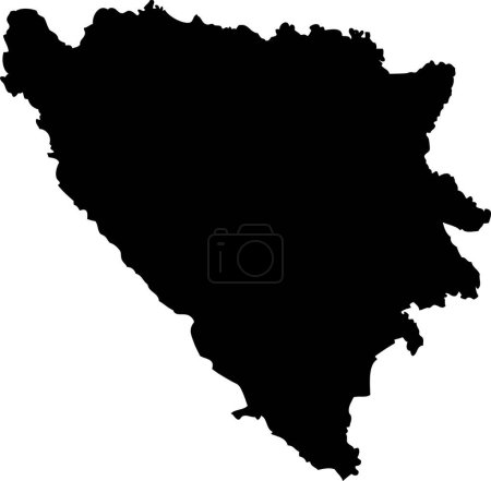 Illustration for Europe bosnia map vector map.Hand drawn minimalism style. - Royalty Free Image