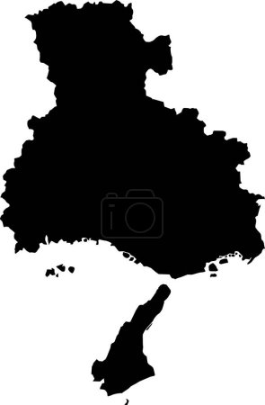 Ilustración de Mapa de Francia sobre un fondo blanco de francés - Imagen libre de derechos