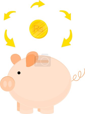 Ilustración de Alcancía con símbolo de dólar - Imagen libre de derechos