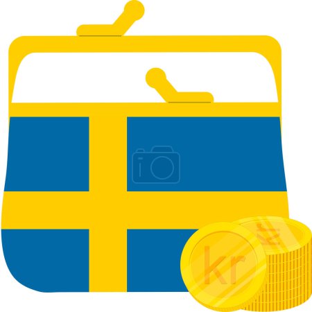 Illustration for Sweden flag on a white background - Royalty Free Image