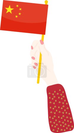 Illustration for Hand holding china flag - Royalty Free Image