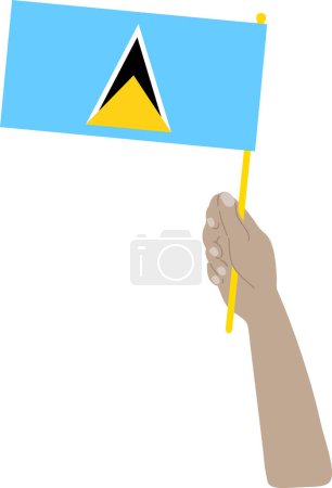 Téléchargez les illustrations : Main tenant drapeau de bahamas - en licence libre de droit