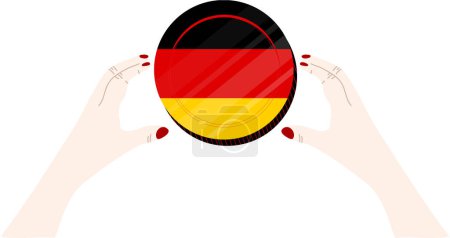 Illustration for Hand with german flag. - Royalty Free Image