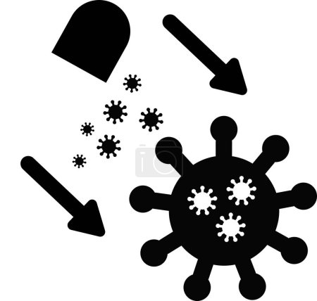 Ilustración de Virus plano icono vector dibujado a mano - Imagen libre de derechos