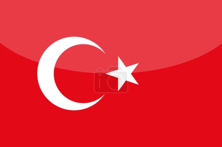 Illustration for Turkish flag icon. flat design. vector illustration - Royalty Free Image