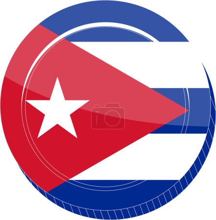 Illustration for Cuba flag with the country flag, isolated on a white background, vector illustration - Royalty Free Image