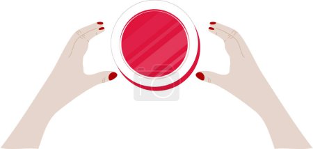 Téléchargez les illustrations : Main féminine en cercle rouge. illustration vectorielle - en licence libre de droit
