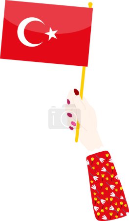 Illustration for Turkey flag and hand - Royalty Free Image