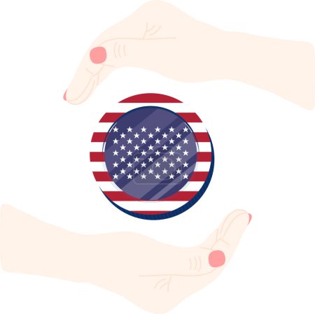 Illustration for American Flag hand drawn,United States dollar hand drawn - Royalty Free Image