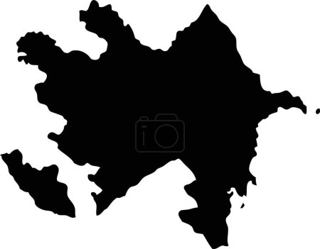 Illustration for Black map of the country of the republic of china. - Royalty Free Image