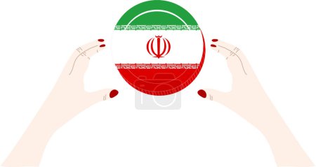 Illustration for Iranian Flag hand drawn,Iranian rial  hand drawn - Royalty Free Image