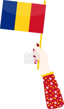 Téléchargez les illustrations : Drapeau national roumain, illustration vectorielle - en licence libre de droit