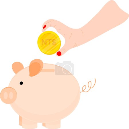 Illustration for Vector piggy bank. flat style - Royalty Free Image