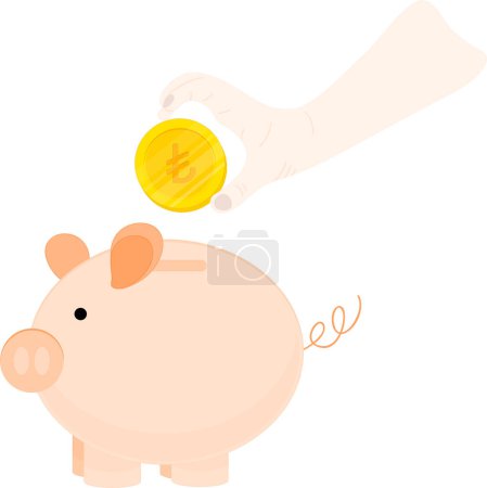 Ilustración de Ilustración vectorial. ahorrar dinero. alcancía - Imagen libre de derechos