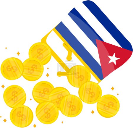 Ilustración de Monedas de cuba con la bandera. ilustración vectorial - Imagen libre de derechos