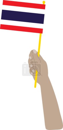 Illustration for Thailand national hand waving flag - Royalty Free Image